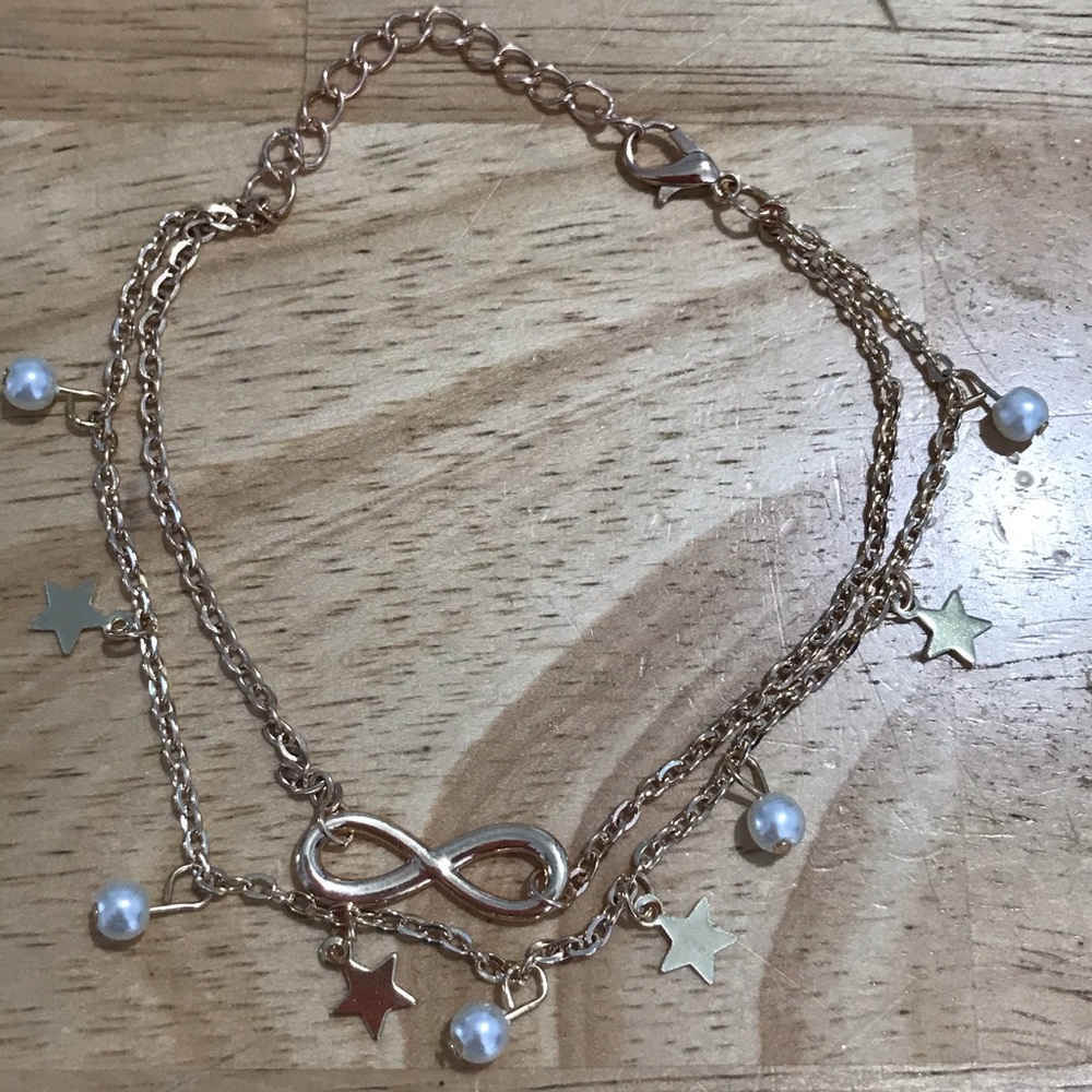Infinity/star/pearl double-layered anklet - Picture 7 of 7